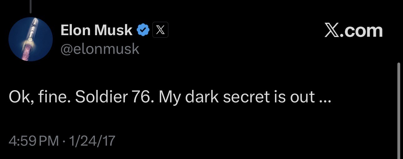 Recovered signal file 01 — 2017 Elon Soldier 76 tweet